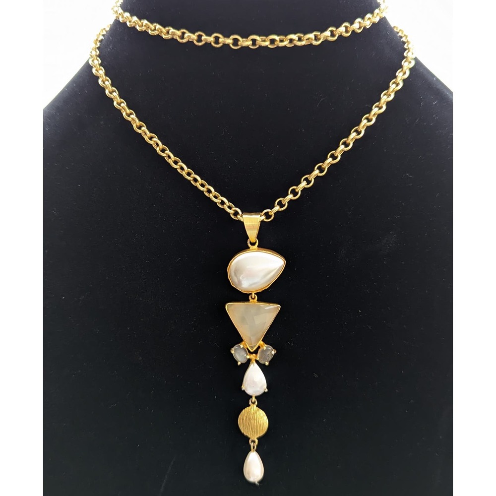 Modernist Style Pendant Necklace Adjustable 28”